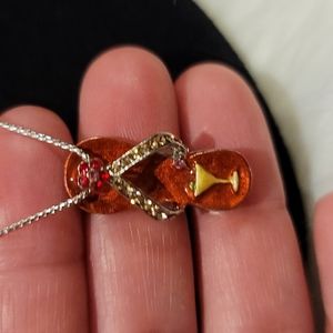 🍹Cute Flip Flop Crystal Necklace